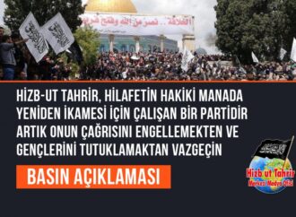 Hizb-ut Tahrir, Hilafetin Hakiki Manada Yeniden İkamesi İçin Çalışan Bir Partidir Artık Onun Çağrısını Engellemekten ve Gençlerini Tutuklamaktan Vazgeçin. Allahu Ekber, Allahu Ekber, La İlahe İllallahu Allahu Ekber ve Lillahi’l Hamd